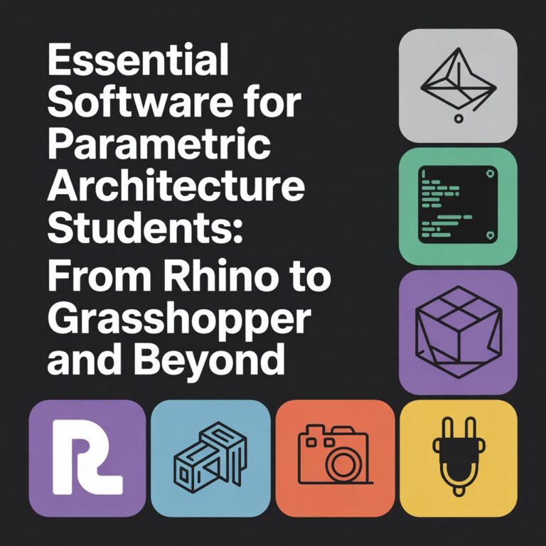 Essential software for parametric architecture students including Rhino, Grasshopper and other computational design tools