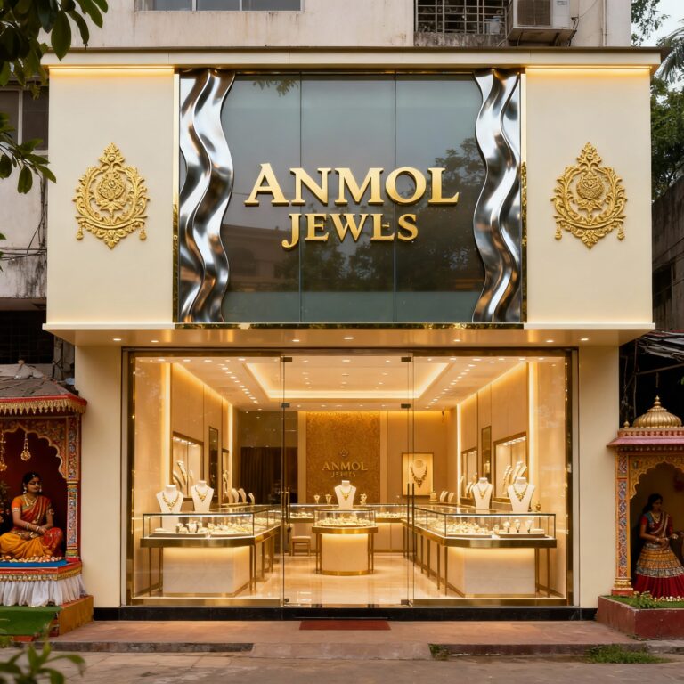 Parametric facade project for Anmol Jewels jewelry boutique by Soga Design Studio