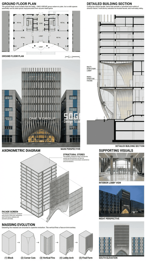 One 9 Group GIFT City: Redefining Corporate Architecture with Parametric Curved Fin Facade 10 cac7ca91 4fe6 44c3 8cb8 61ecf821cdc7