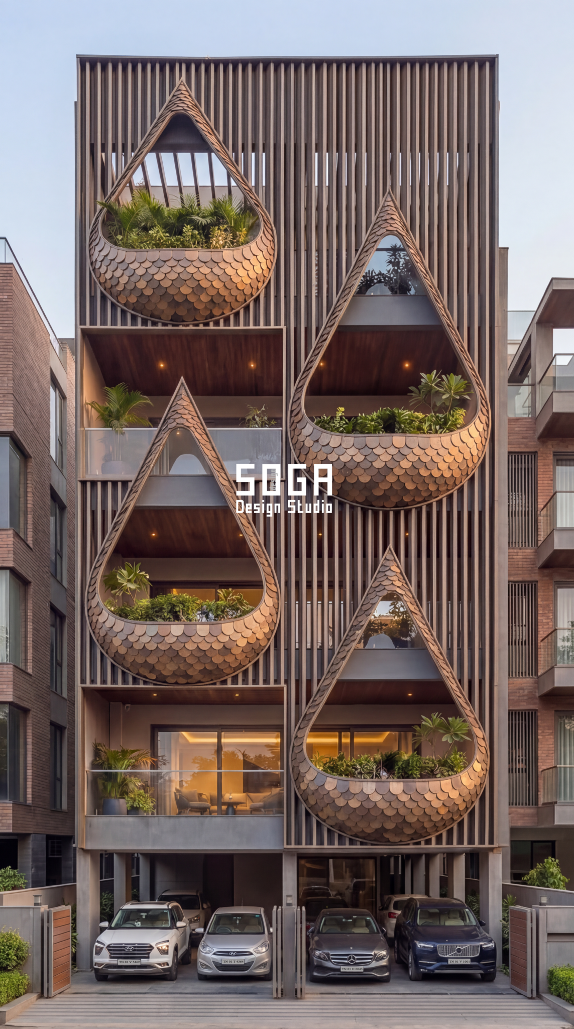 Dewdrop Haven Parametric Facade Design | Soga