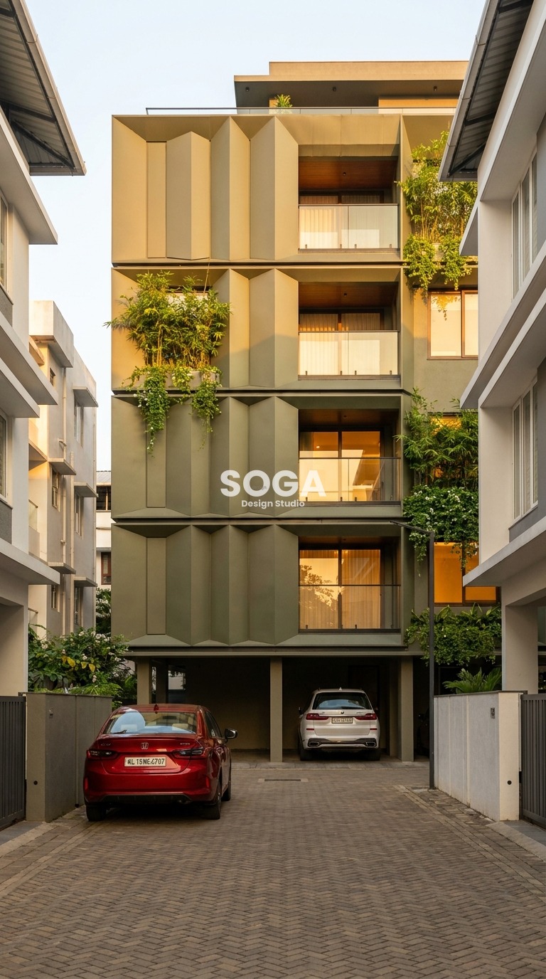 large-scale perforated screen  parametric facade Chennai — SOGA Design Studio