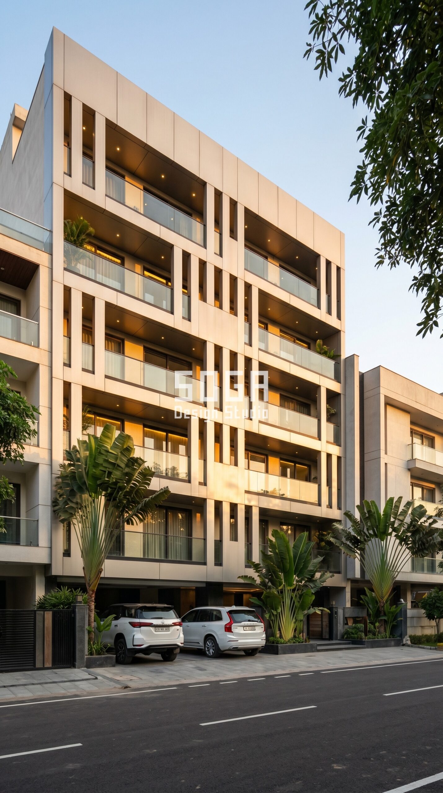 stacked interlocking box volum parametric facade Kolkata — SOGA Design Studio