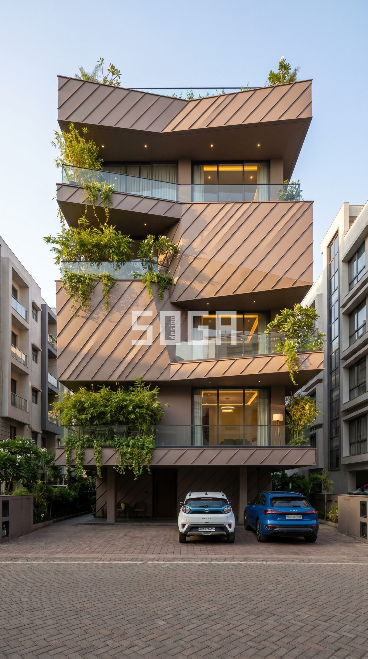 Parametric facade building in Navi Mumbai by SOGA Design Studio