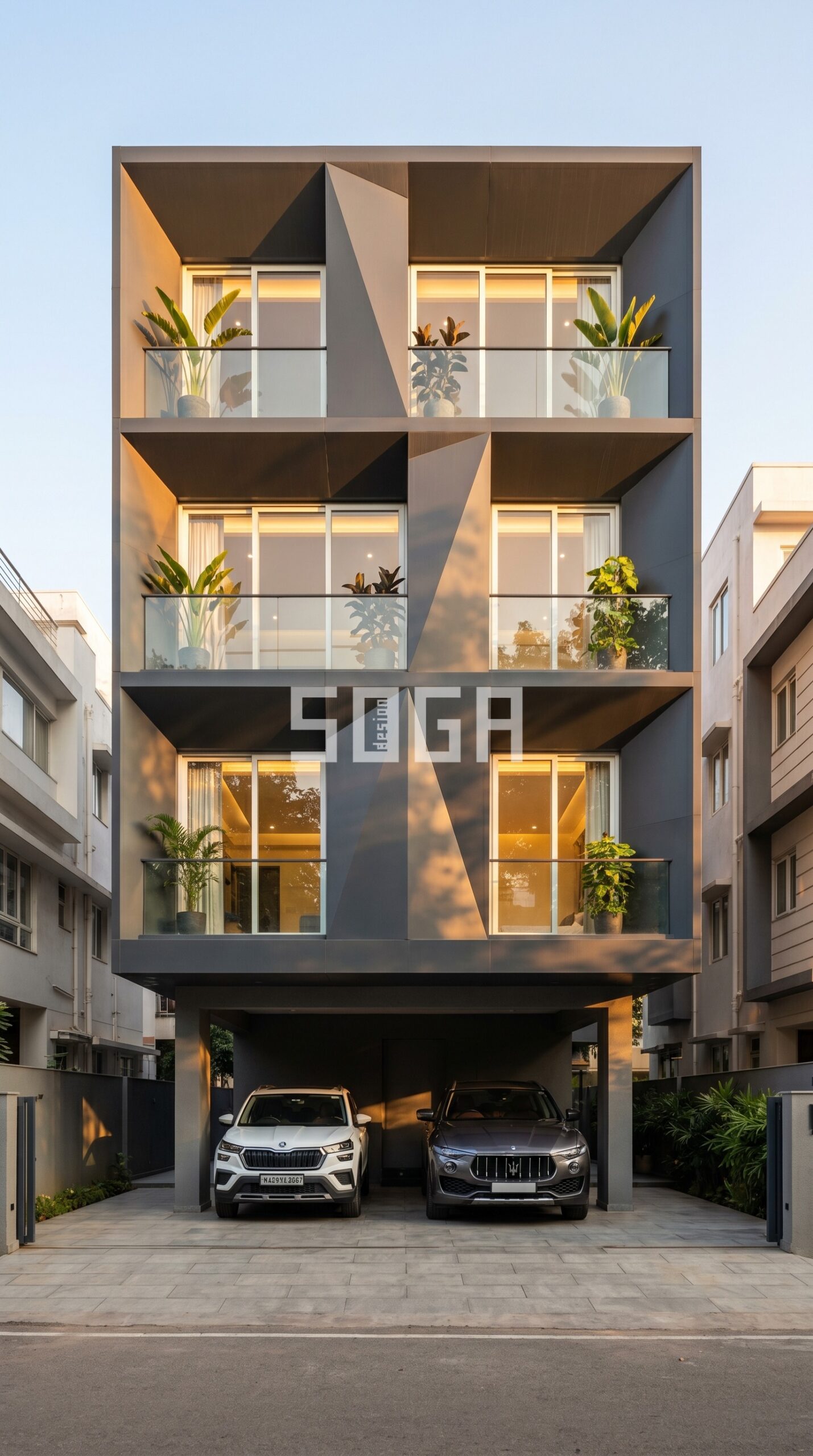 Parametric facade building in Navi Mumbai by SOGA Design Studio