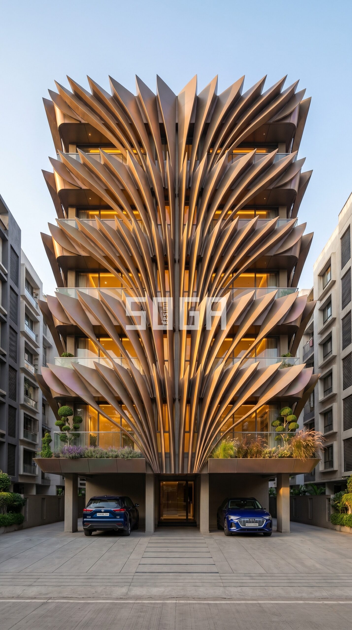 Parametric facade building in Navi Mumbai by SOGA Design Studio