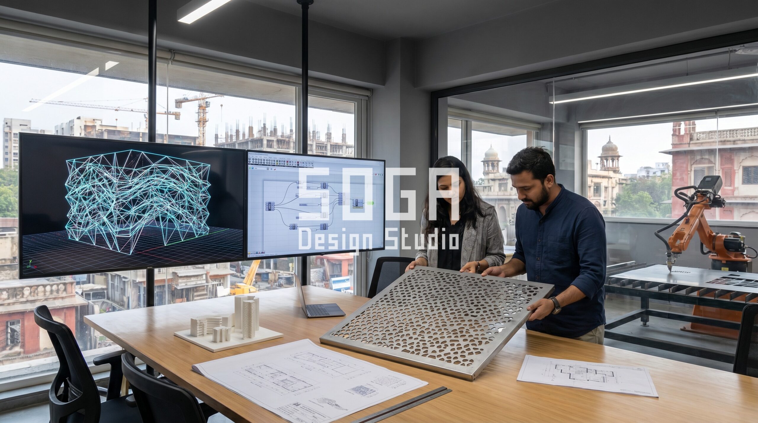 Parametric facade design process India computational modeling SOGA