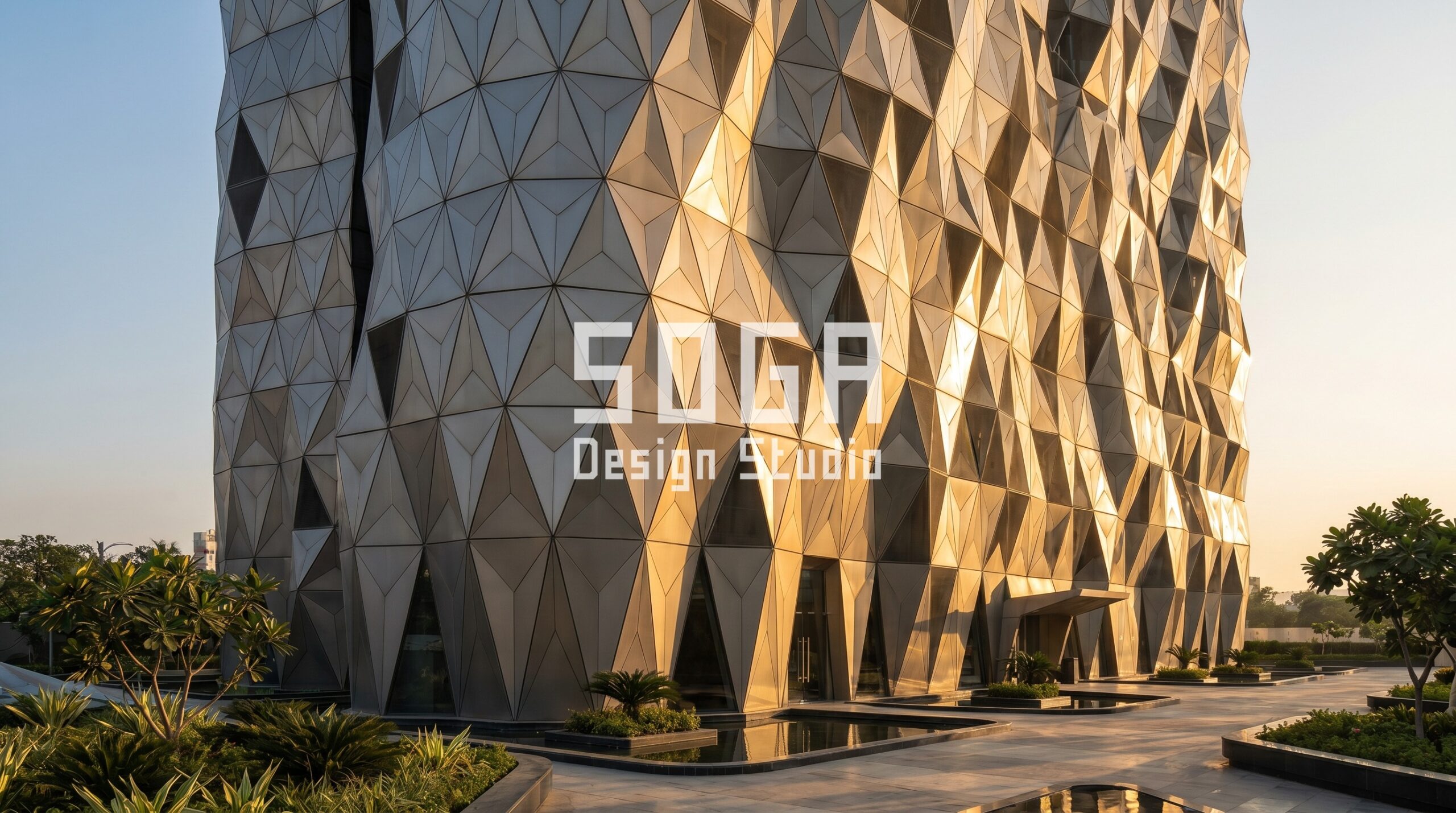 Parametric facade design India luxury residential SOGA