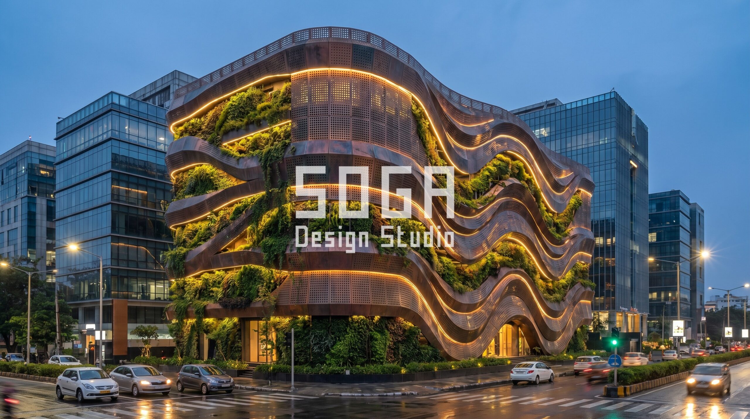 Parametric facade trends 2026 India biophilic building SOGA