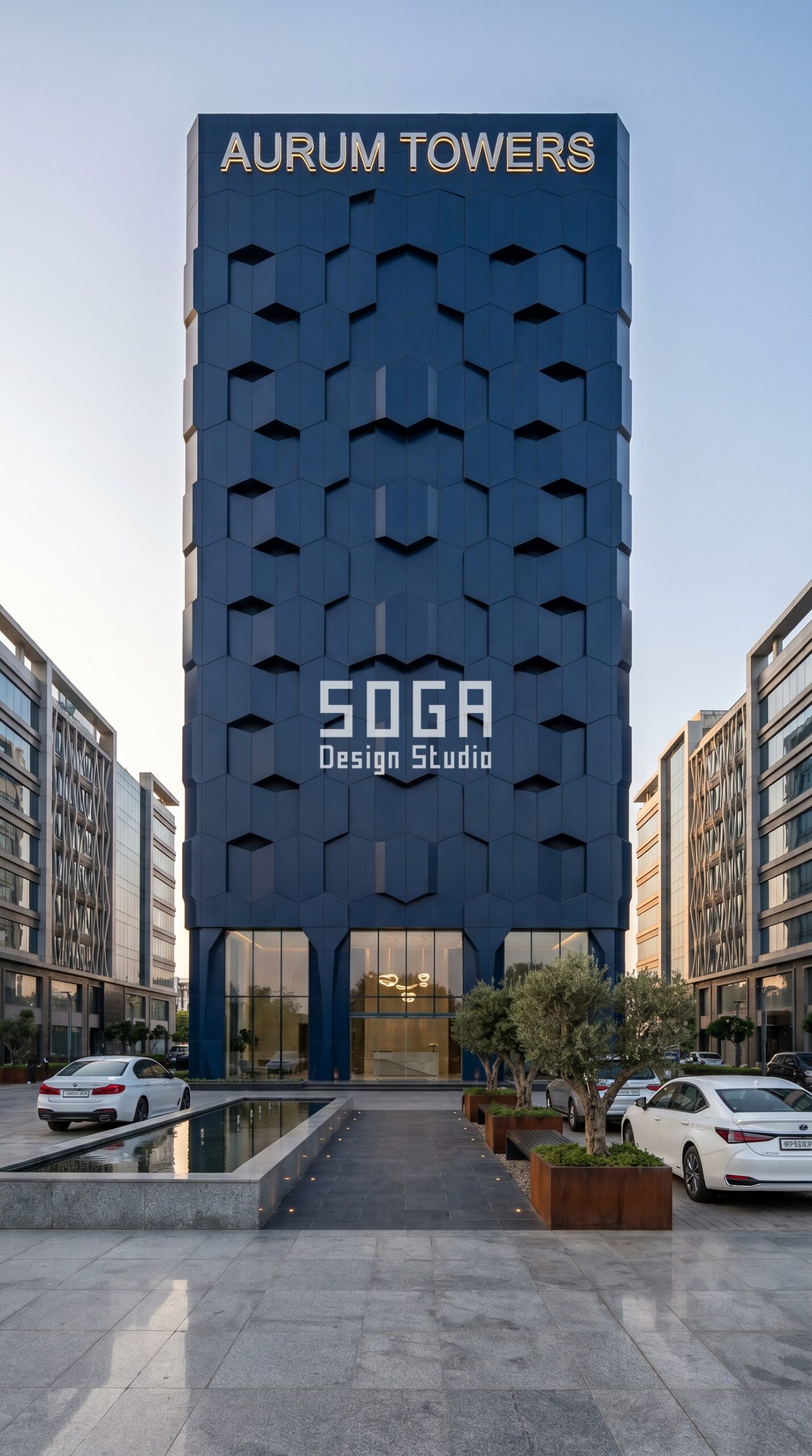 AURUM TOWERS Gurugram Hexagonal Metal Facade India 2026