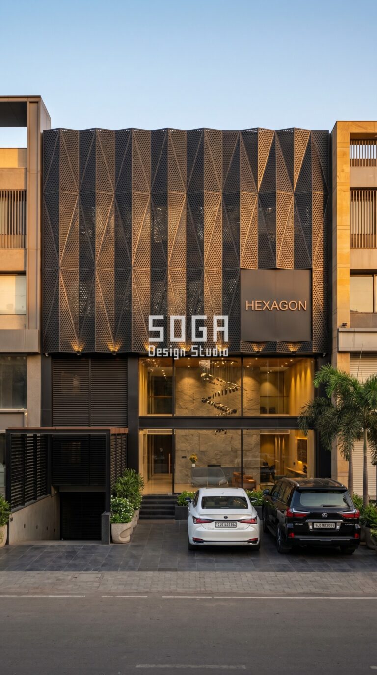 HEXAGON Ahmedabad Parametric Metal Facade India 2026