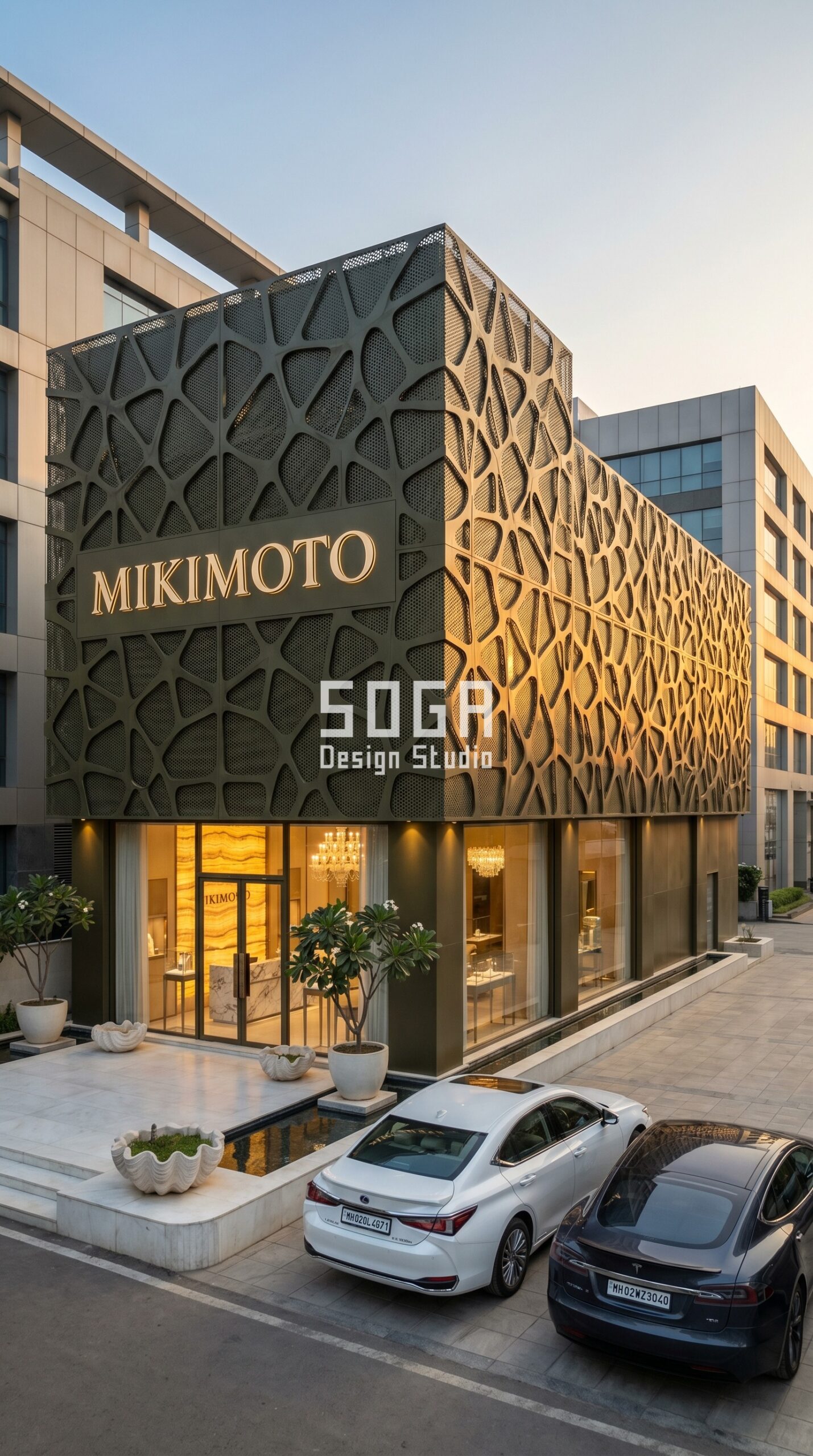 Mumbai MIKIMOTO Voronoi Parametric Metal Facade India
