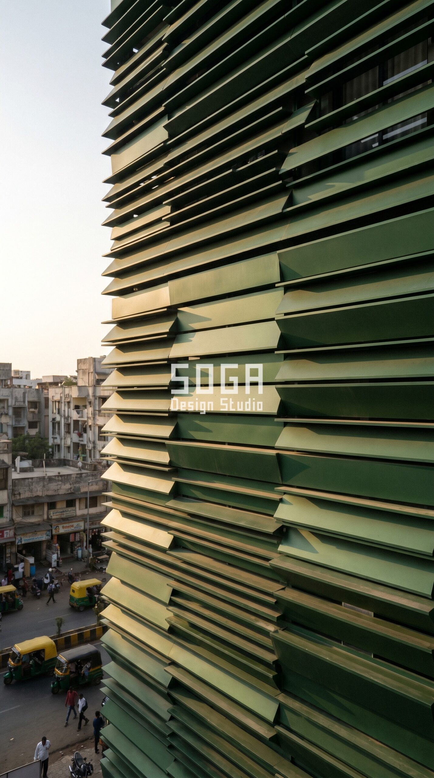 layered offset horizontal meta parametric facade Surat — SOGA Design Studio