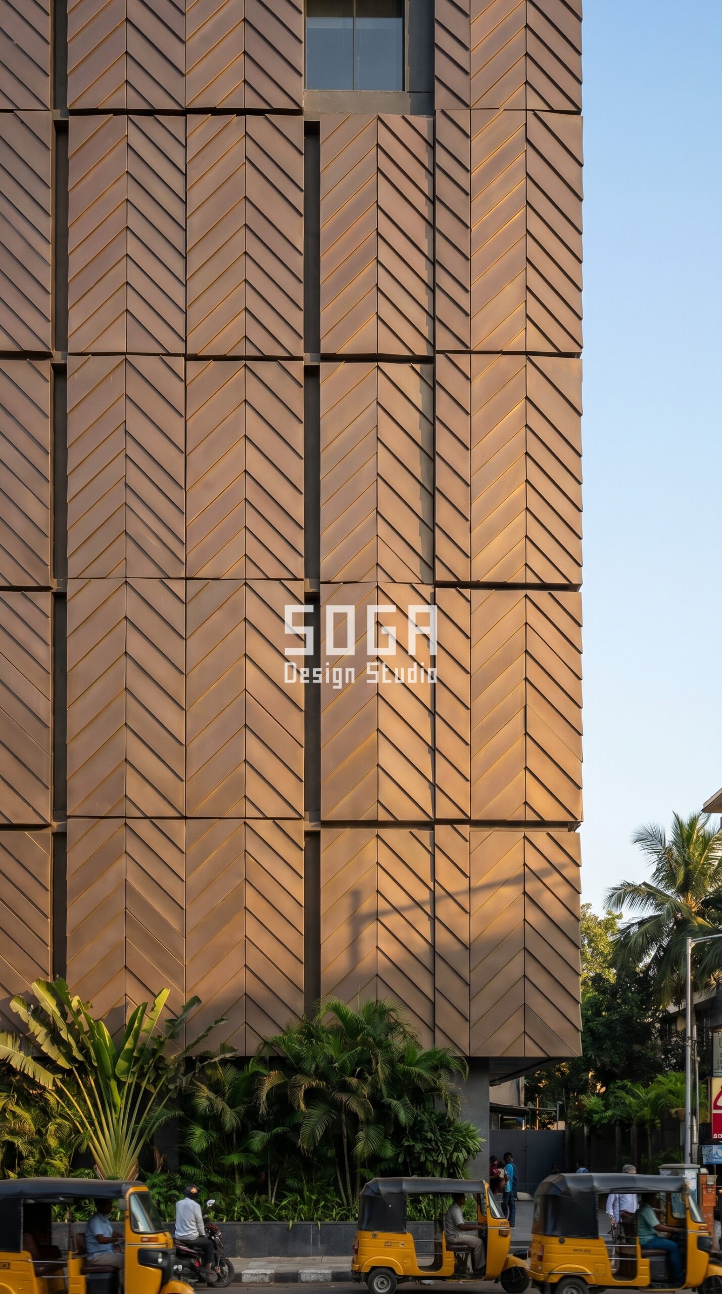 layered offset horizontal meta parametric facade Surat — SOGA Design Studio