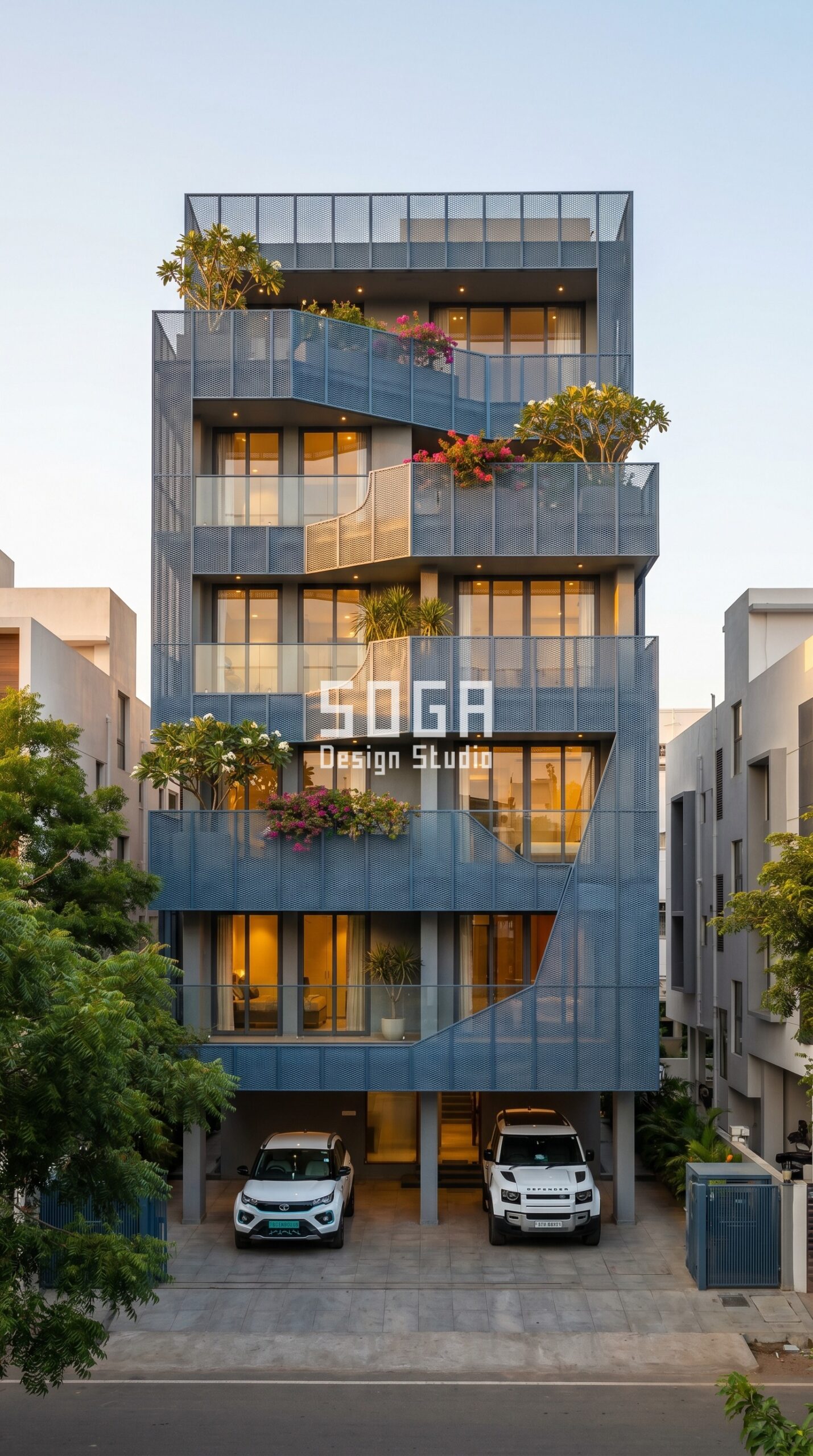 layered offset horizontal meta parametric facade Surat — SOGA Design Studio