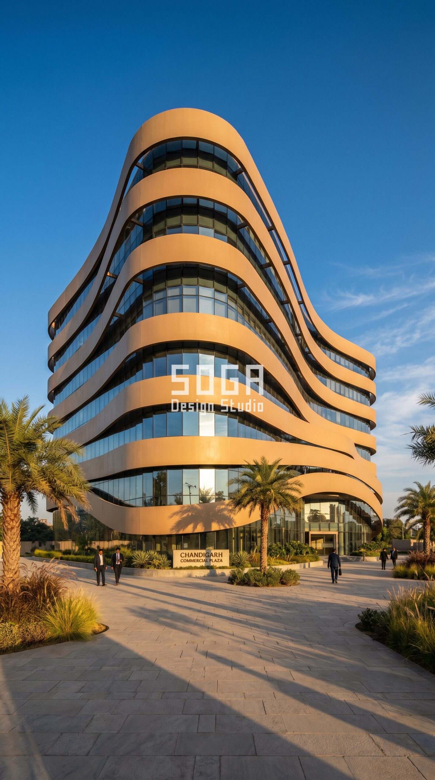 vertical tapered arch motif re parametric facade Surat - SOGA Design Studio