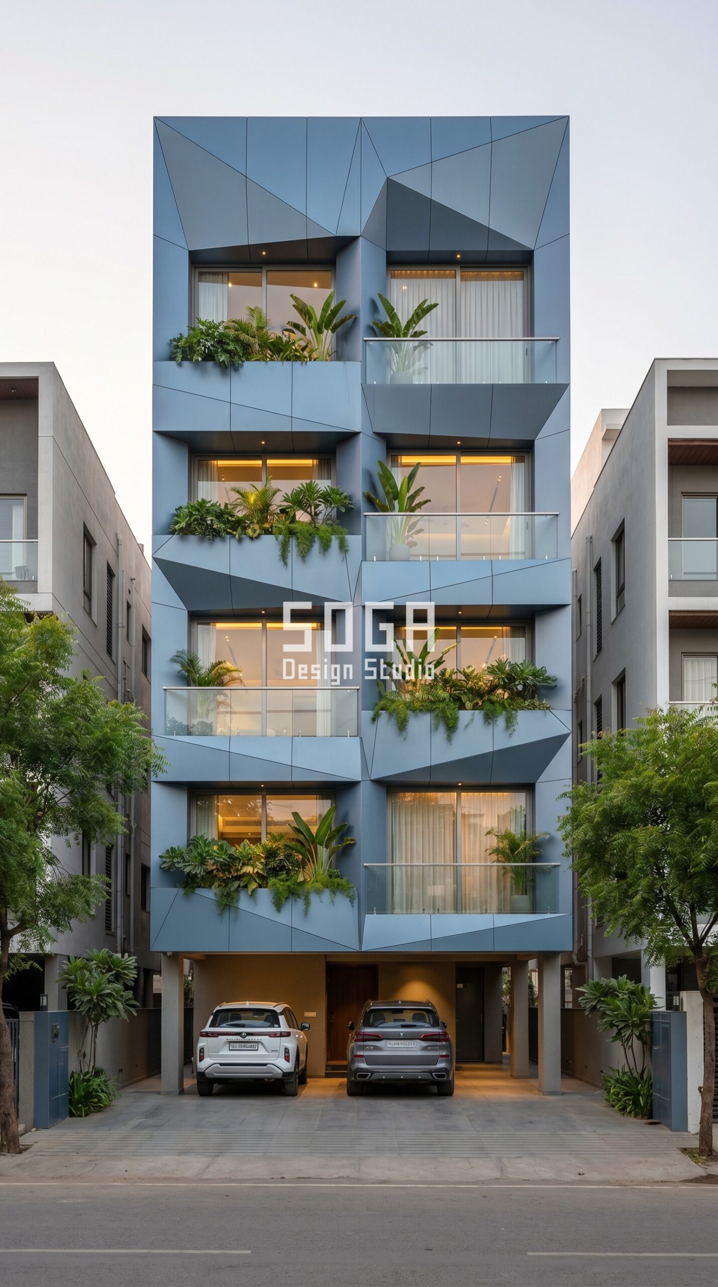 Luxury Perforated Metal Facade Architecture Mumbai: Aluminum Jali Design 2026 4 large-scale perforated screen parametric facade Mumbai - SOGA Design Studio