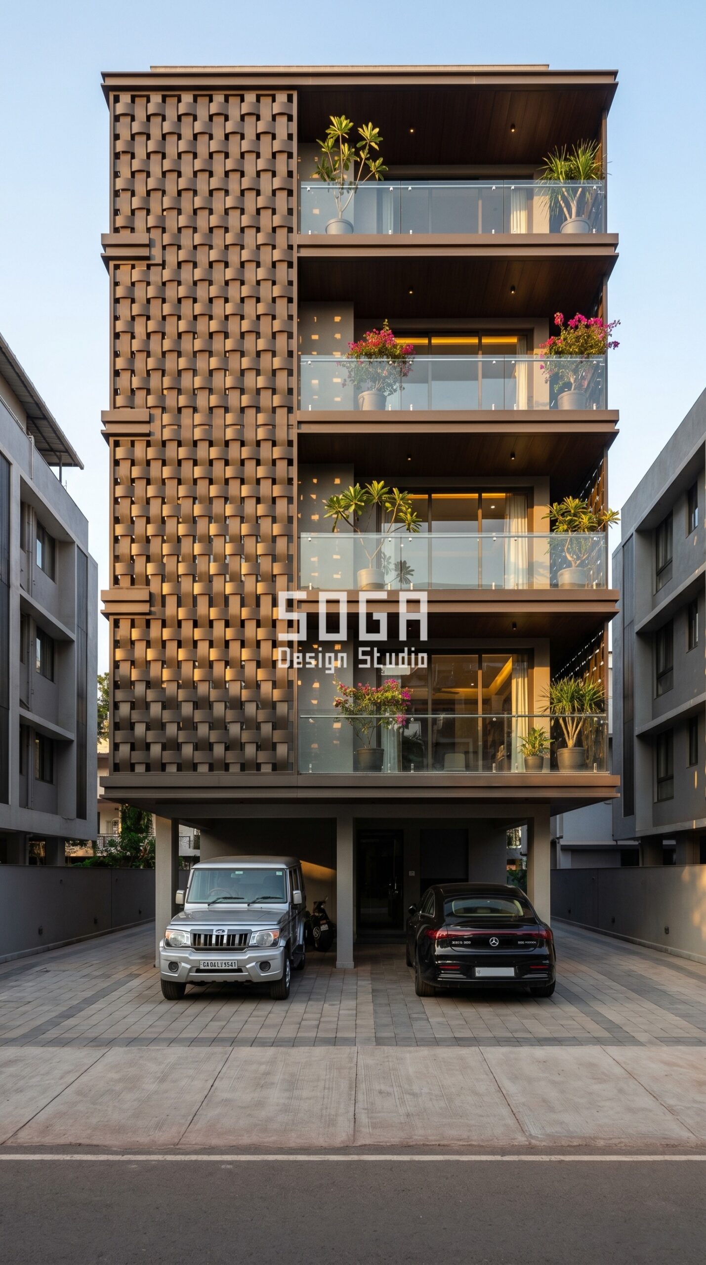 Luxury Perforated Metal Facade Architecture Mumbai: Aluminum Jali Design 2026 6 large-scale perforated screen parametric facade Mumbai - SOGA Design Studio