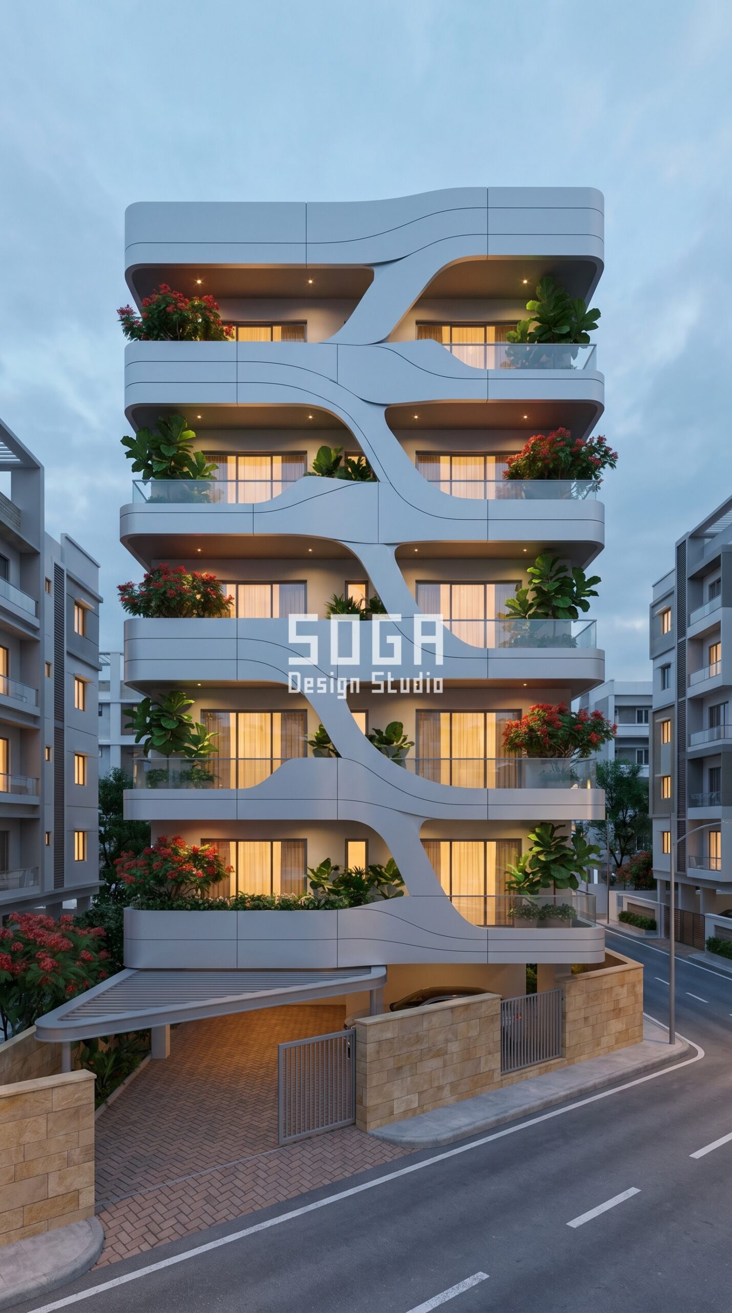 parametric angular diamond-fac parametric facade Kolkata - SOGA Design Studio