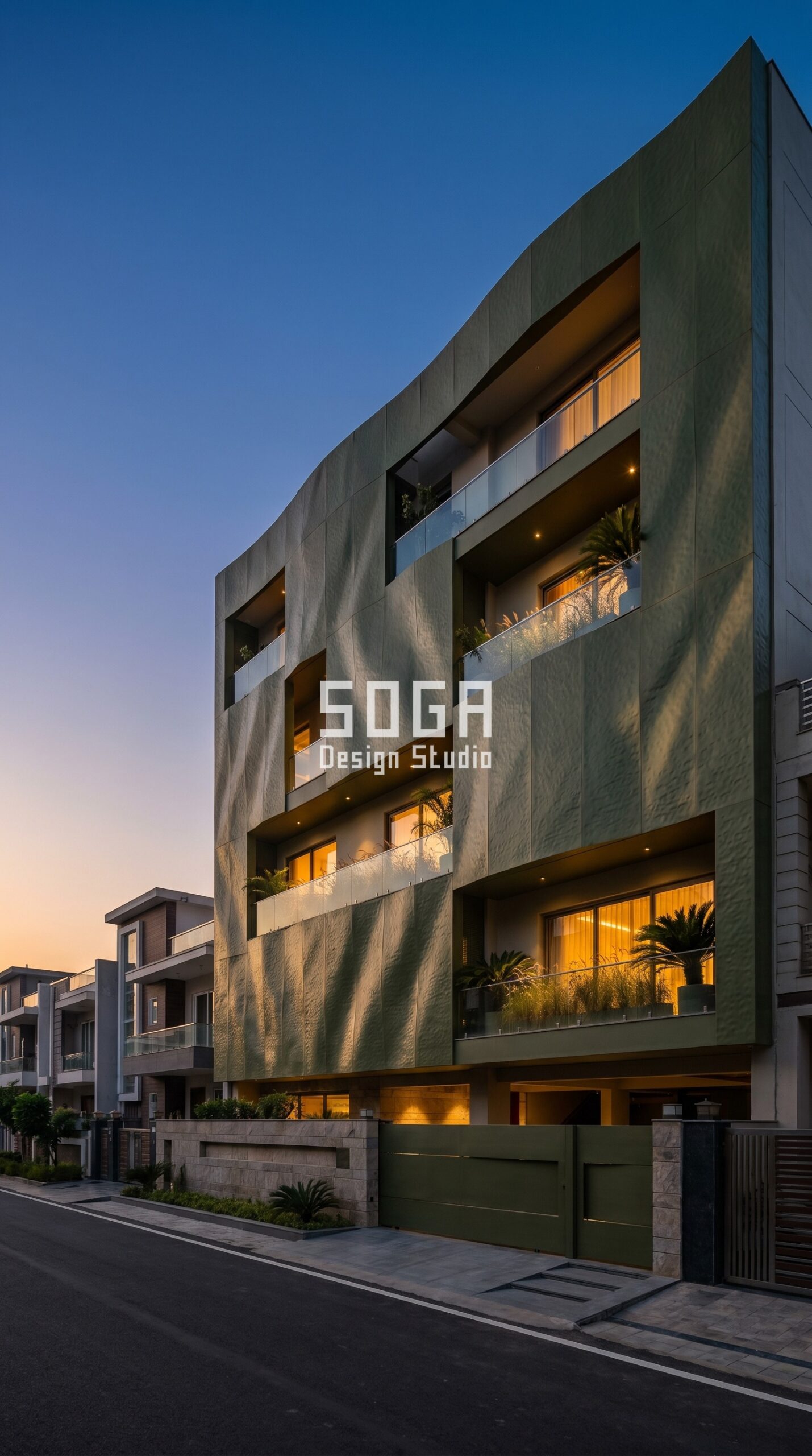 parametric angular diamond-fac parametric facade Kolkata - SOGA Design Studio