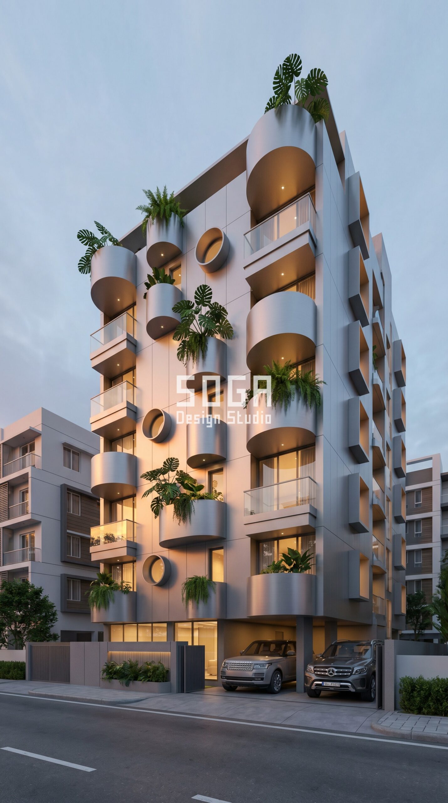 How SOGA Design Studio Is Redefining Facade Design in India (2026) 6 terraced stepped volumes each parametric facade Bangalore - SOGA Design Studio