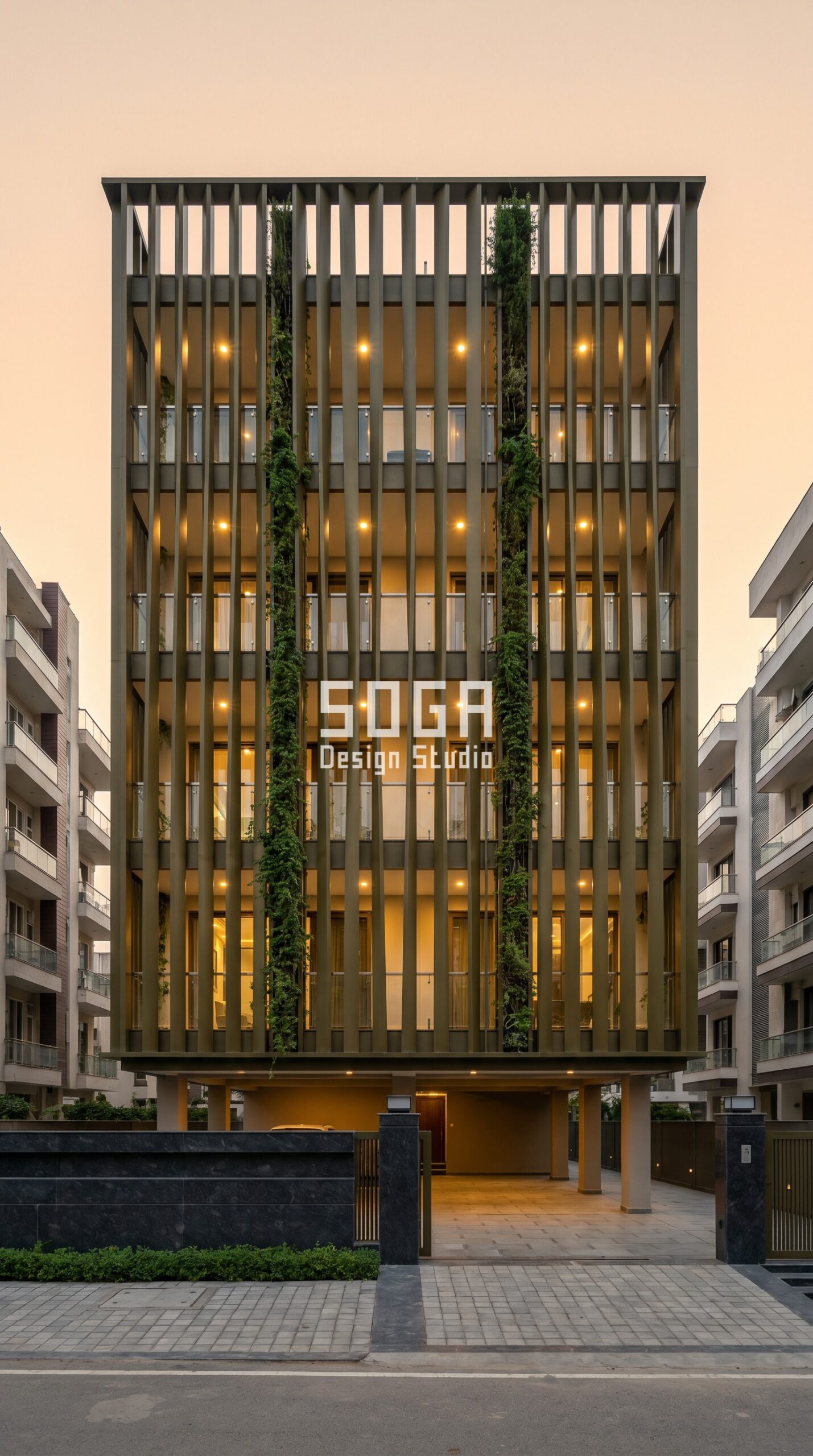 Parametric Facade Design in India 2026: Bhopal Metal Facade Guide 4 massive cantilever box volume parametric facade Bhopal - SOGA Design Studio
