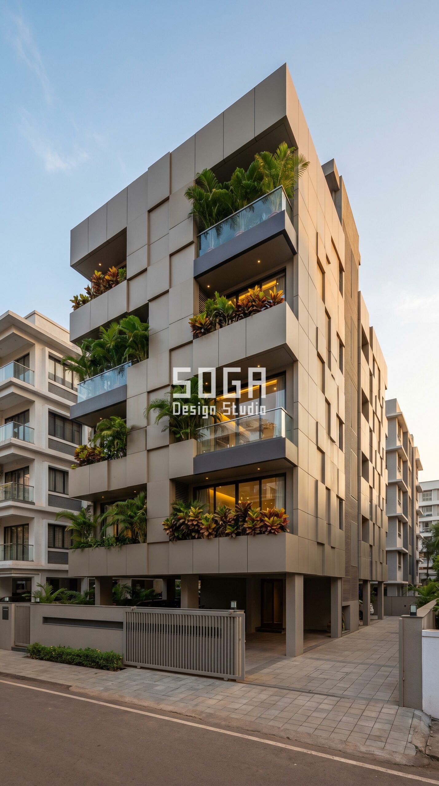 Parametric Facade Design in India 2026: Bhopal Metal Facade Guide 5 massive cantilever box volume parametric facade Bhopal - SOGA Design Studio