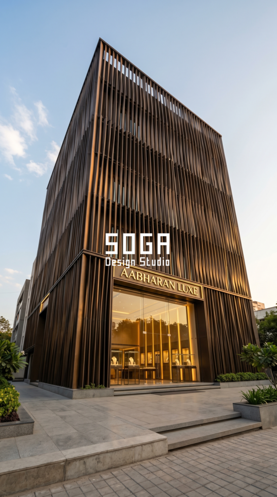 Jewellery Showroom Elevation Design in India: 4 Parametric Metal Facade Ideas (2026) 6 hf 20260617 155048 83d773d9 151e 477c 8397 d71653edf1d2 watermarked