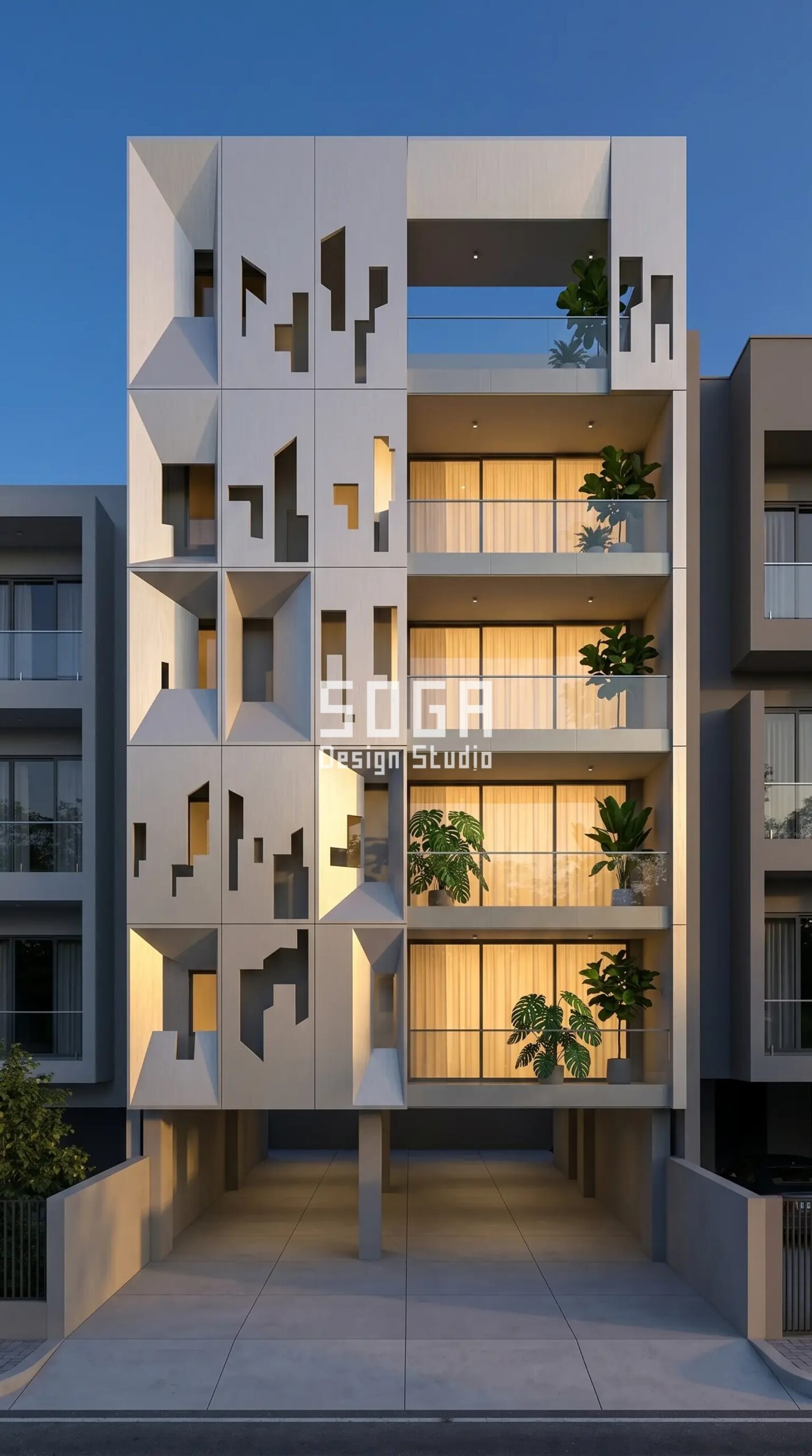 Mumbai Facade Design 2026: Parametric Metal Facade Concepts 5 oversized circular and oval cu parametric facade Mumbai - SOGA Design Studio