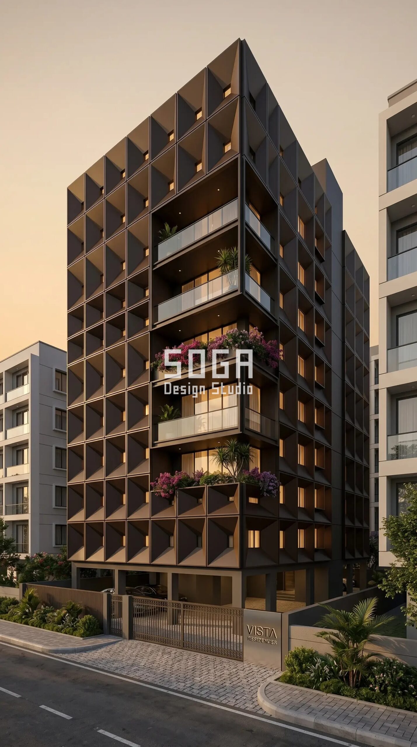 Mumbai Facade Design 2026: Parametric Metal Facade Concepts 6 oversized circular and oval cu parametric facade Mumbai - SOGA Design Studio