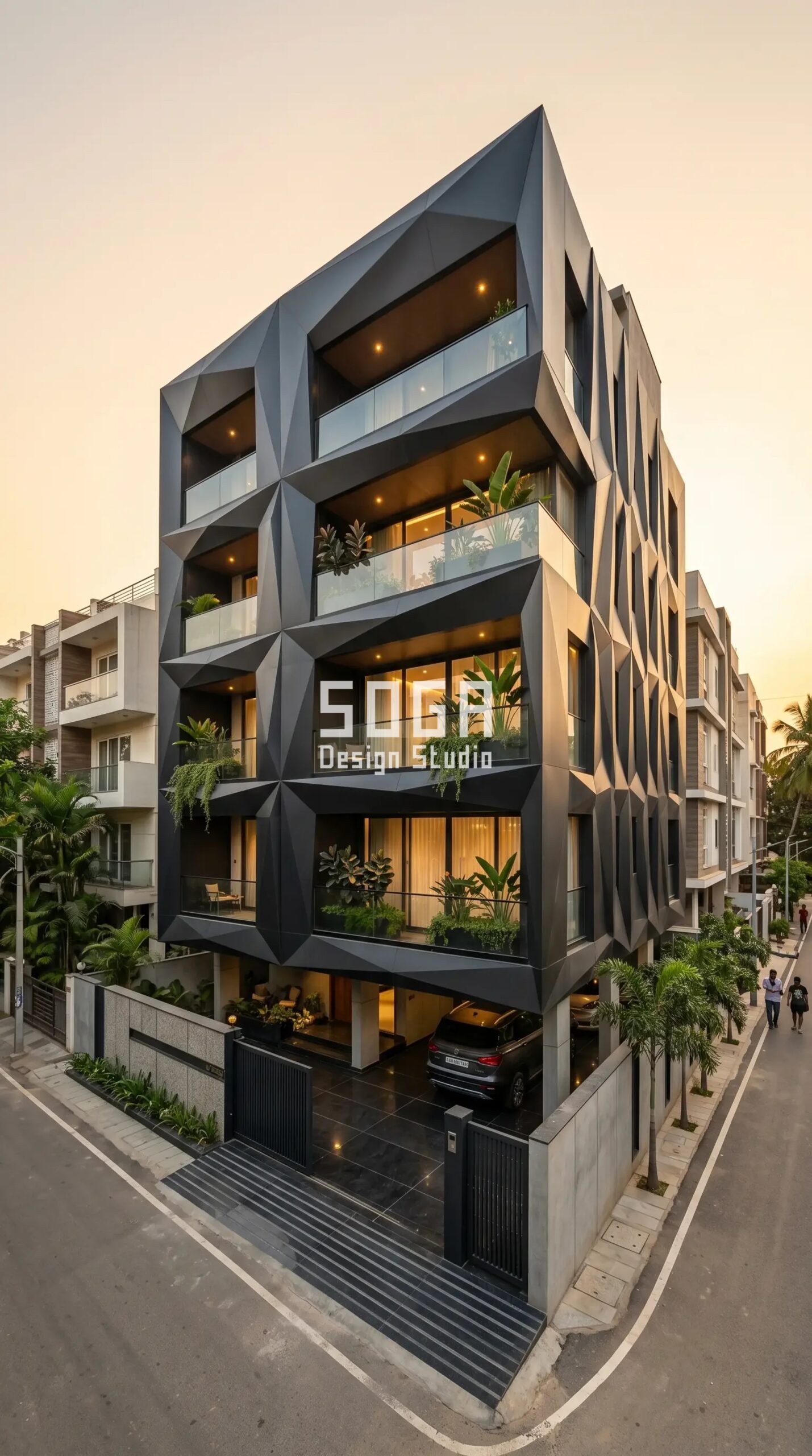 Best Facade Design in Mumbai 2026: Parametric Metal Facade Ideas 5 double-skin perforated metal m parametric facade Mumbai - SOGA Design Studio