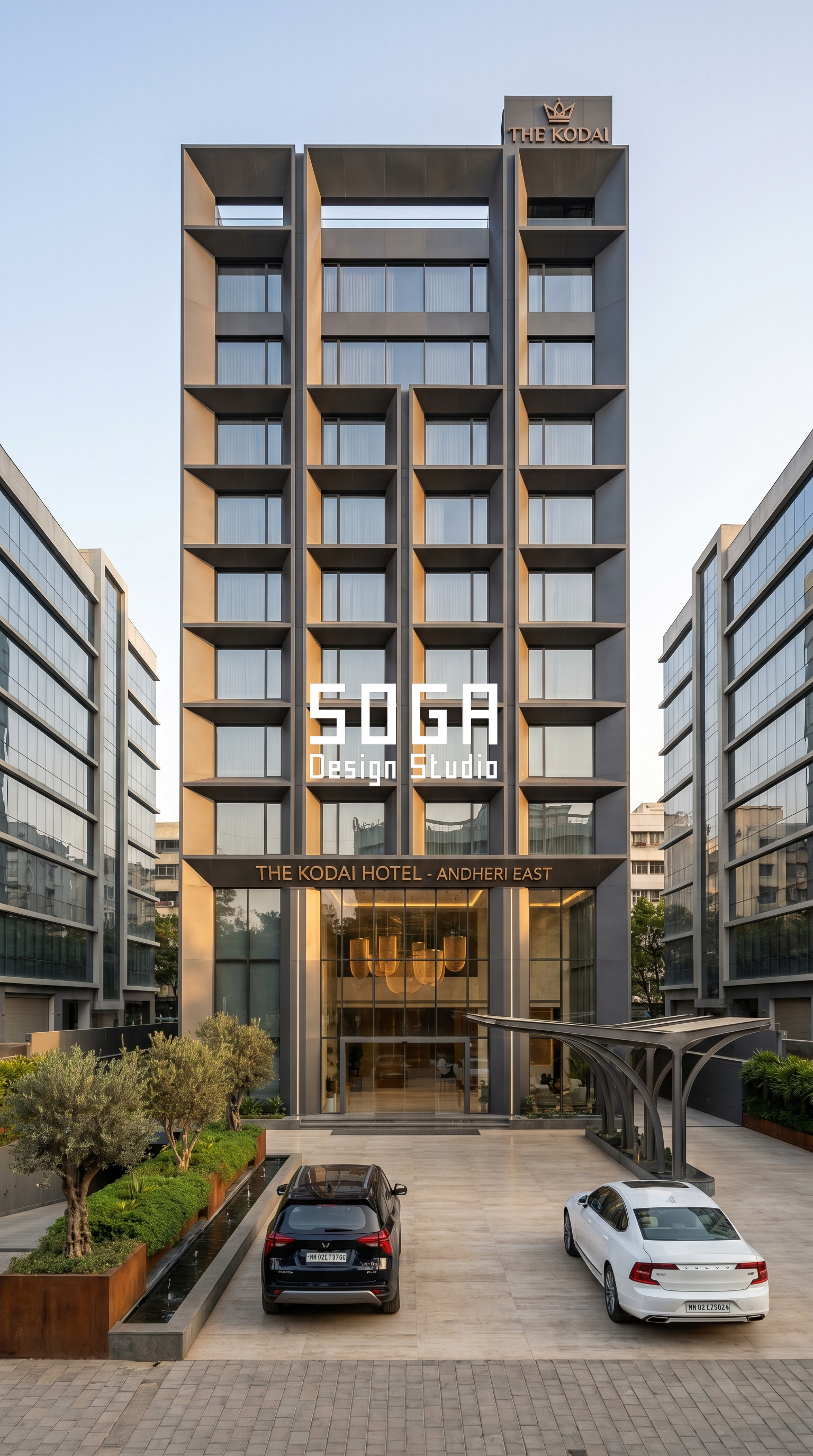 The Kodai Hotel Andheri East Mumbai vertical fin metal facade - SOGA Design Studio