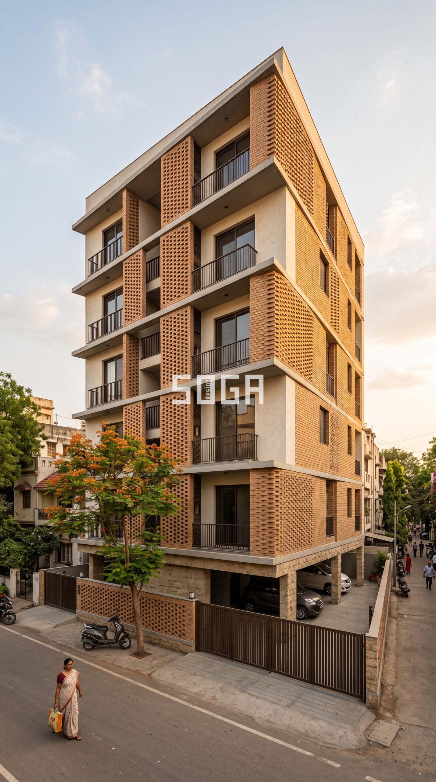 Chunri Weave: A Twisted-Brick Apartment Facade Design for Ahmedabad 1 chunri weave hero scaled