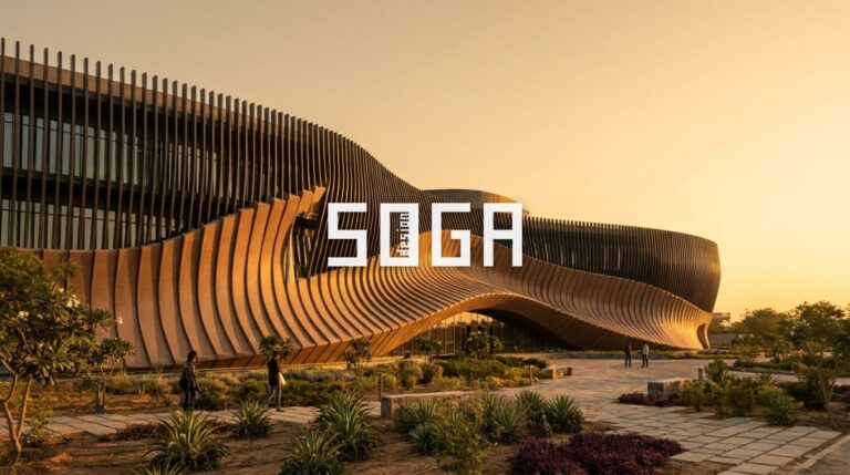 Parametric facade design 2026 — sculptural GFRC and aluminium building facade in India by SOGA Design Studio