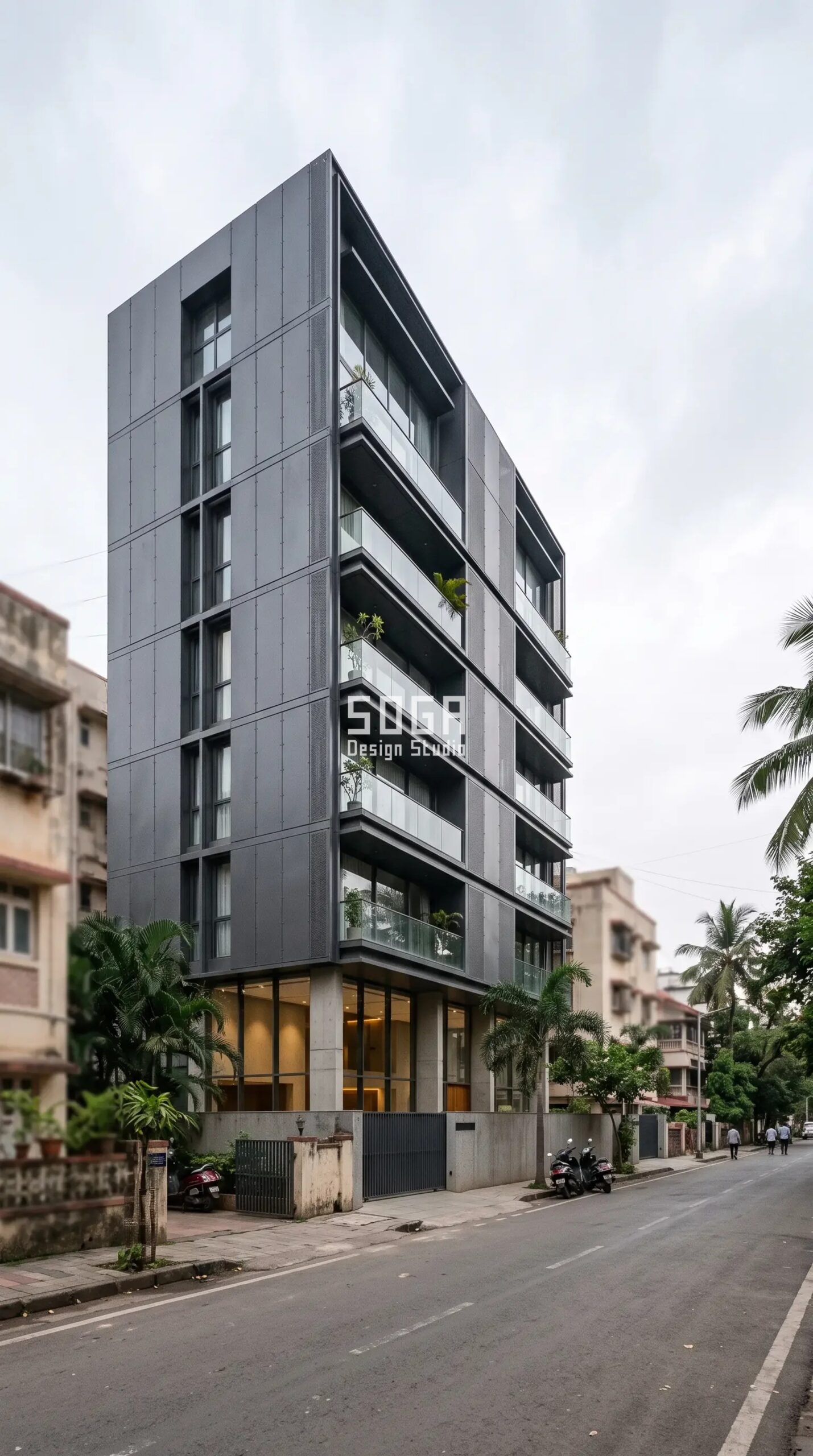 Multi-storey double skin metal facade Mumbai - SOGA Design Studio