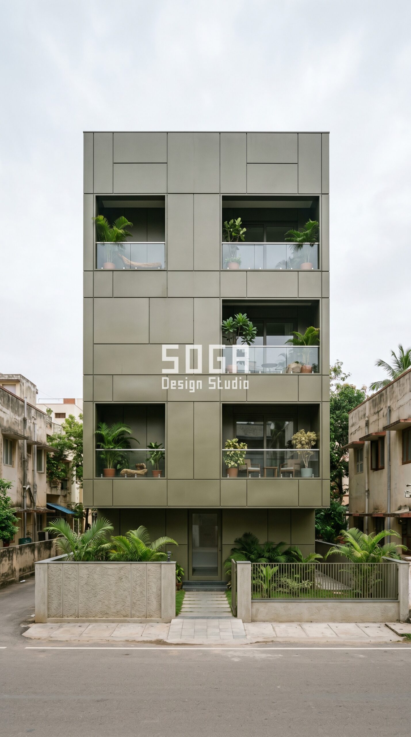 Facade Design in Chennai & India 2026: Metal Facade Ideas 2 Parametric Motif Screen metal facade in Chennai - SOGA Design Studio