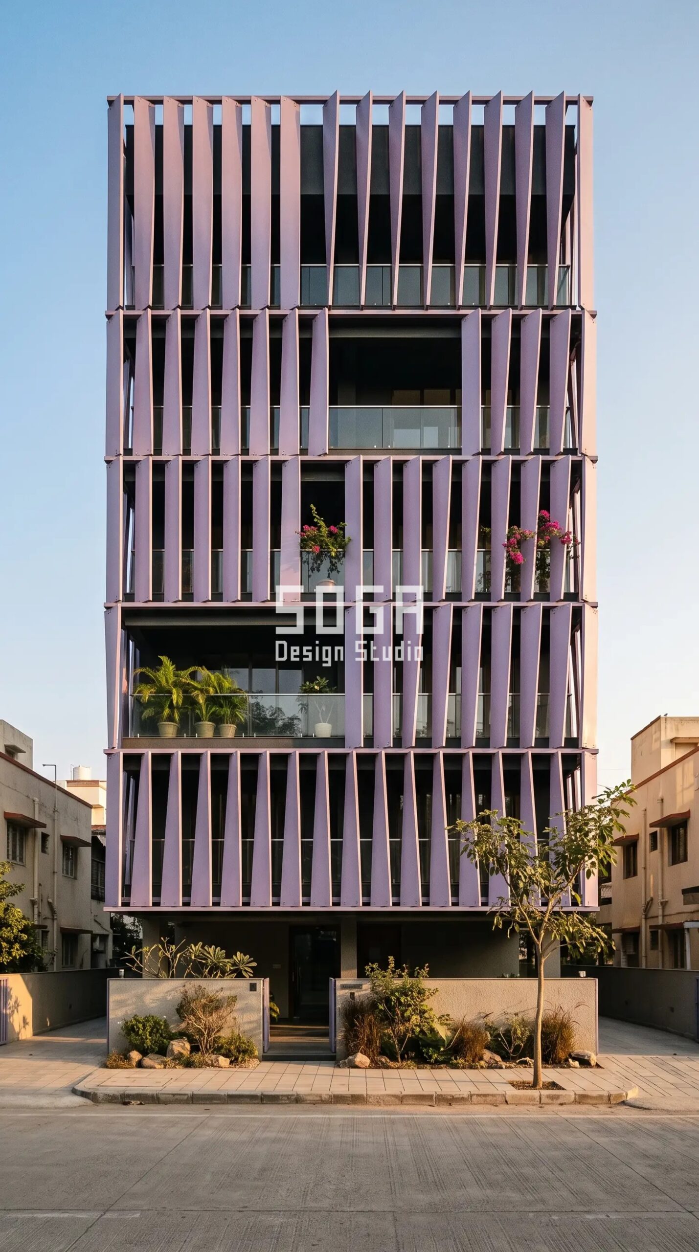 Facade Design in Ahmedabad & India 2026: Metal Facade Guide 4 abstract city skyline silhouet parametric facade Ahmedabad - SOGA Design Studio