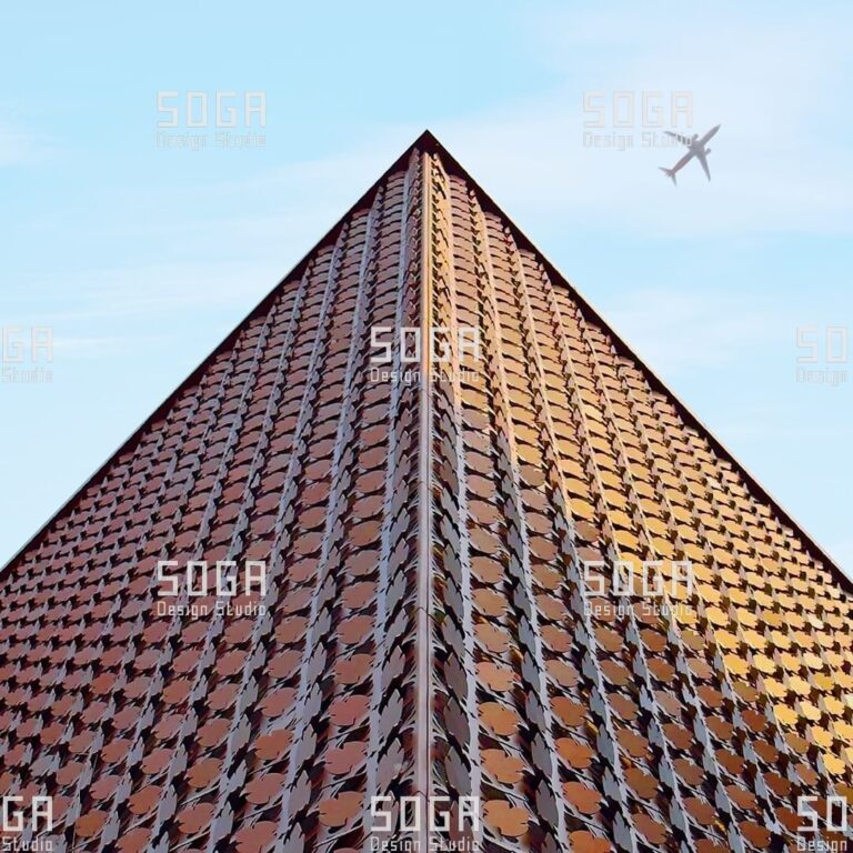Computational Design for Facades in India: From Algorithm to Fabrication Drawing 2 Parametric facade of thousands of individually placed metal panels rising across a building corner in India