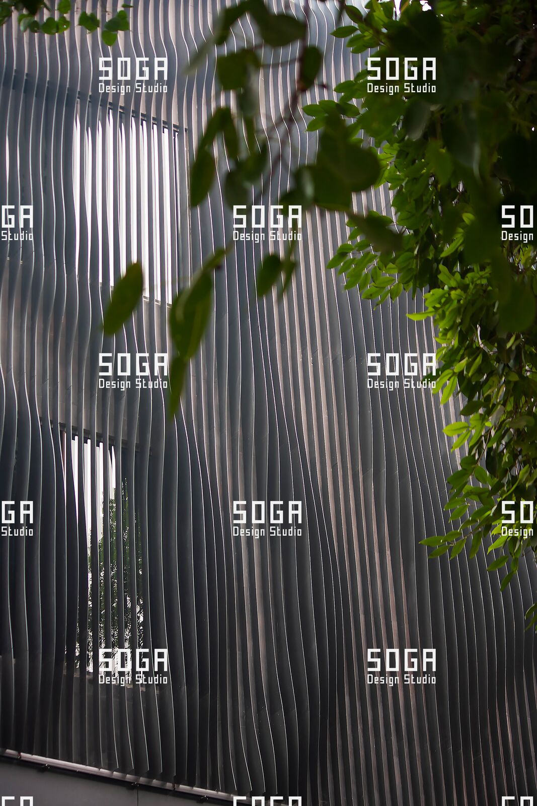 SOGA Slicing Fin Facade: The Complete Guide to Parametric Vertical Fin Systems 4 Close-up of slicing fin facade profiles showing fin depth, chord and taper along the elevation