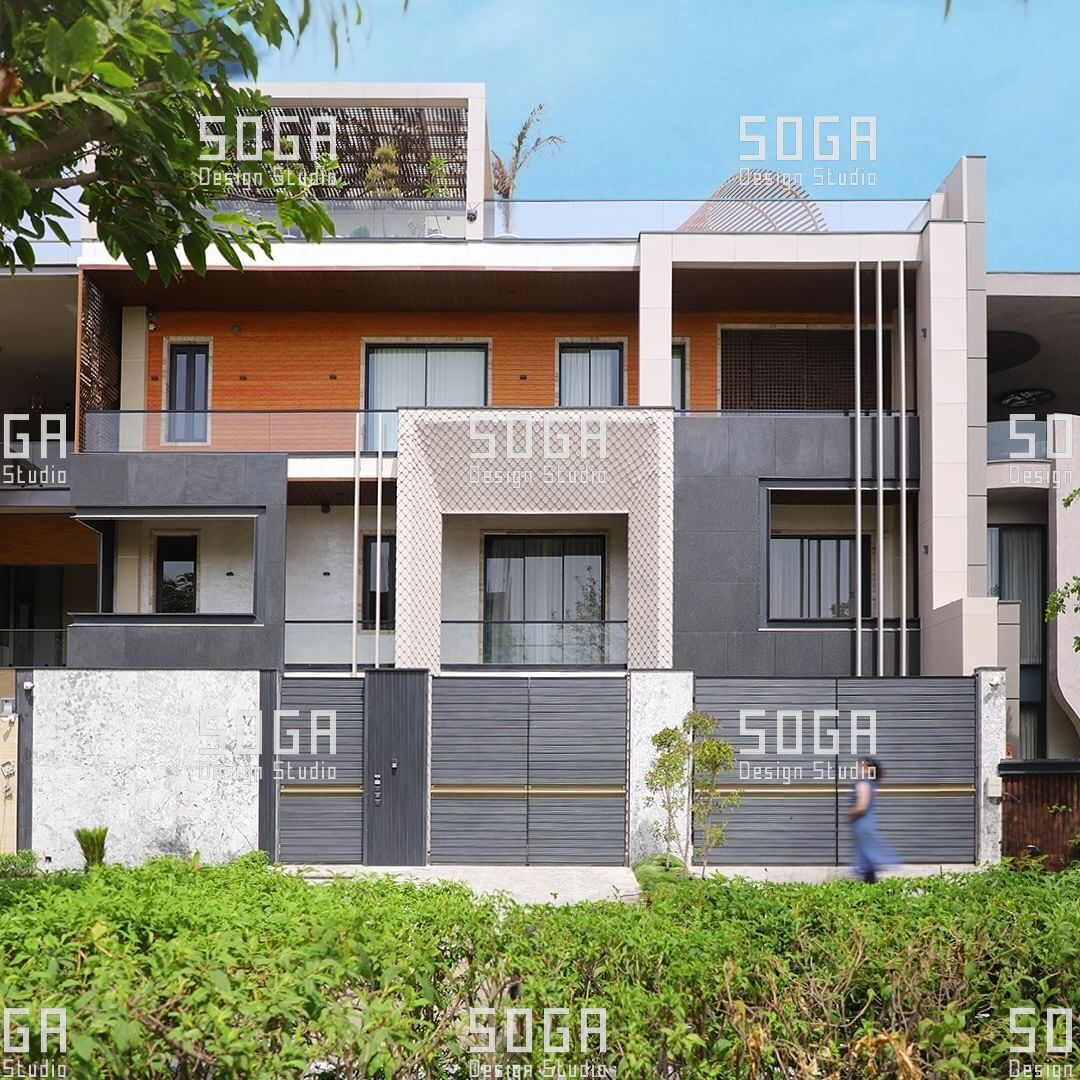 SOGA Coin Facade Installation: Sequencing, Tolerance and Site Realities in India 5 Coin facade screen installed over part of a residential elevation, showing a completed bay against bare structure
