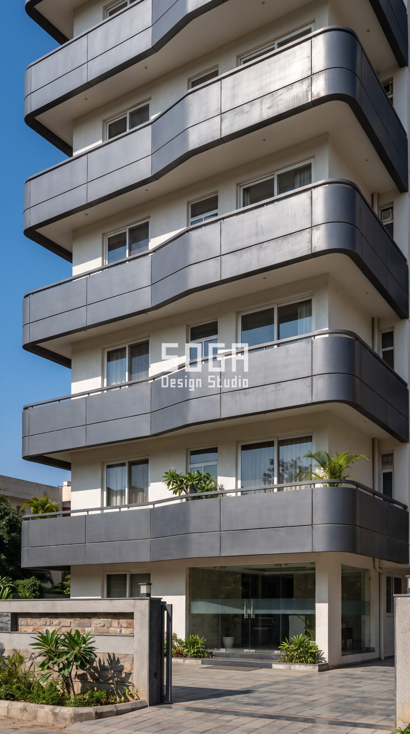 Facade Design in Gurugram & India 2026: Metal Facade Guide 3 Parametric Contour Shell ral 7024 graphite grey steel facade, Chandigarh - SOGA Design Studio