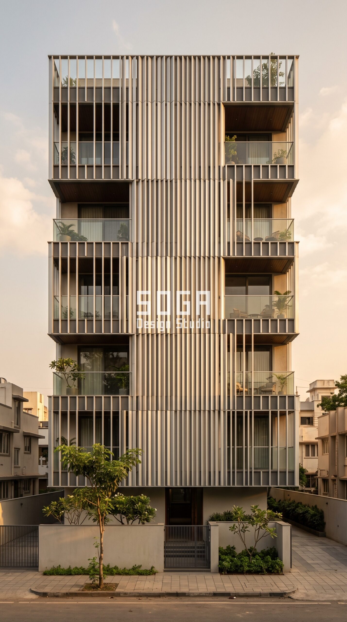 Facade Design in Goa & India 2026: Metal Facade Guide 2 Parametric Quill Weave brushed silver facade, Bandra West, Mumbai - SOGA Design Studio