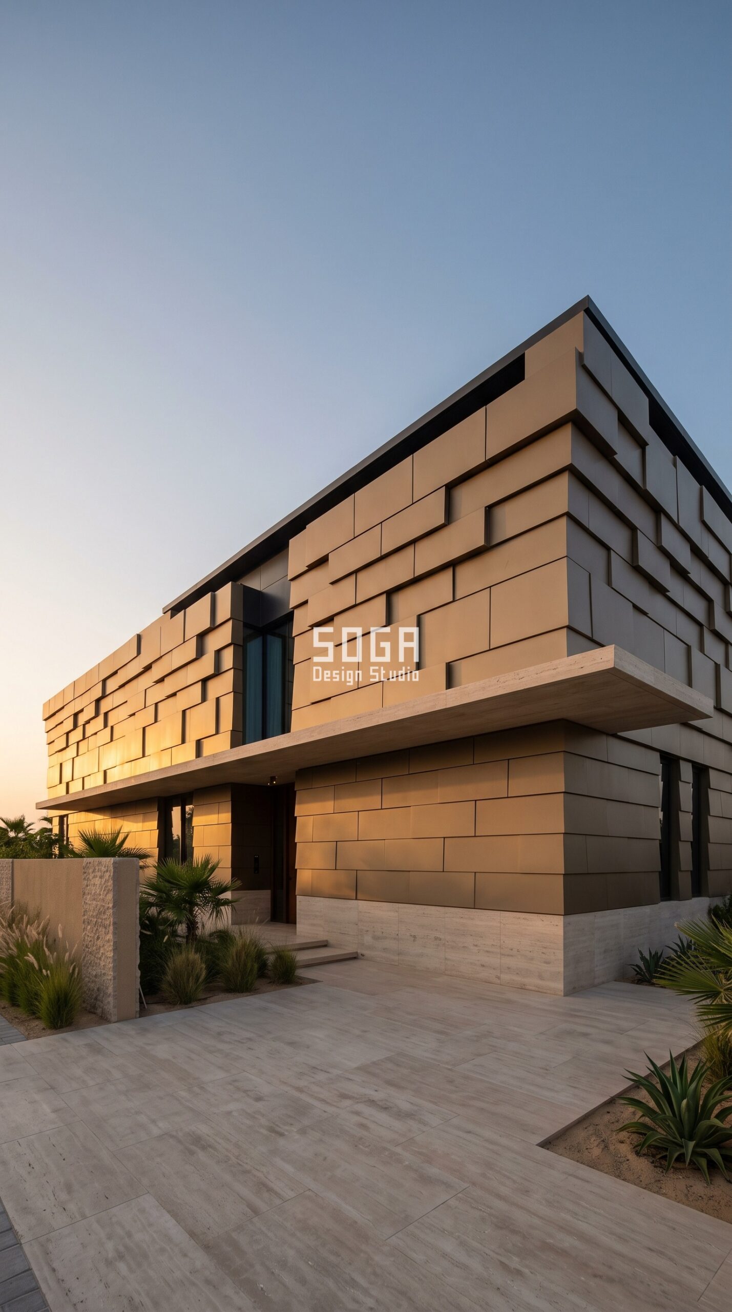 Parametric Dune Shingle Field PVDF aluminium residential facade Dubai - SOGA Design Studio