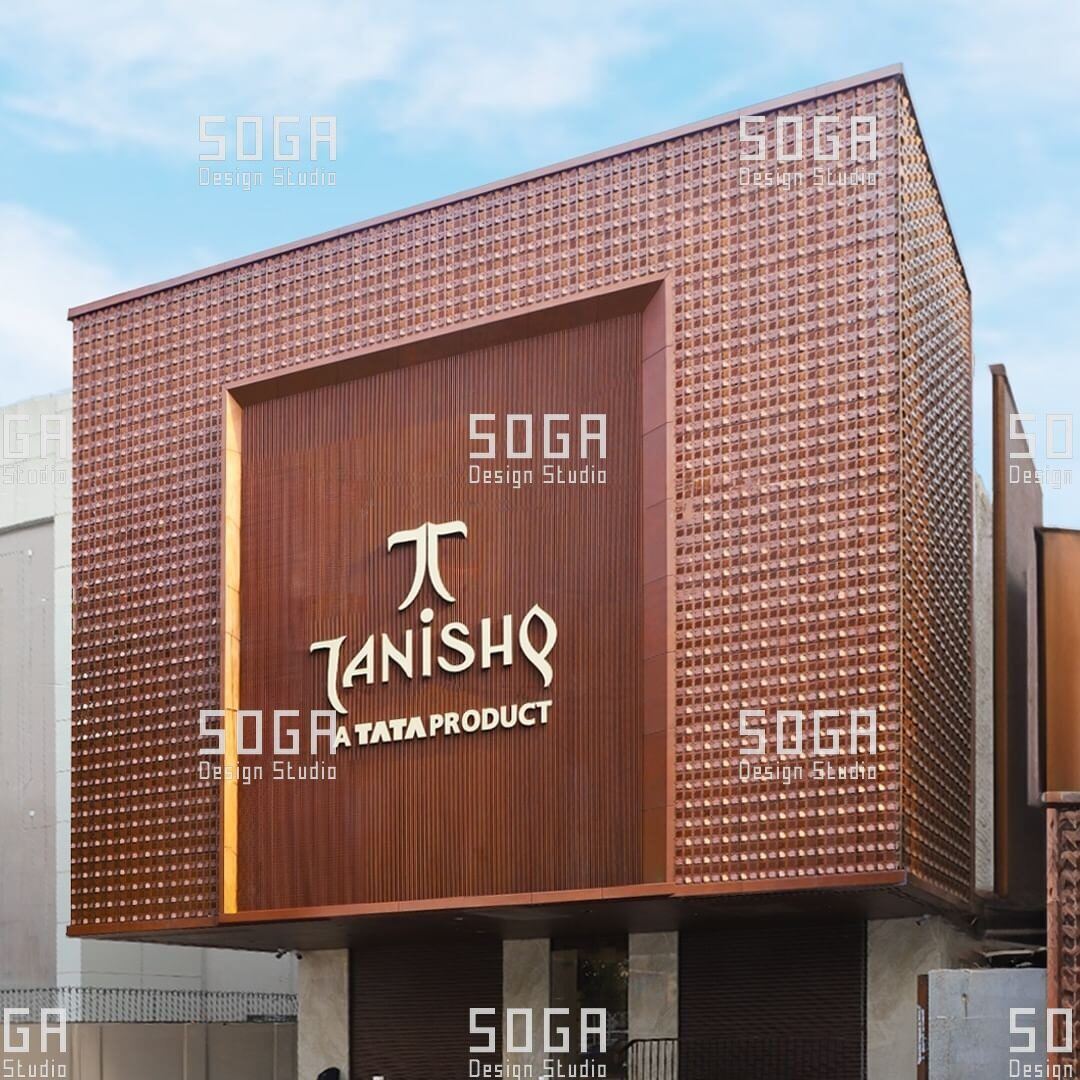 MetaCoin Facade System: How Rectangular Panels With Circular Coin Mechanisms Actually Work 8 Dense coin facade field in a warm metallic finish, showing the full depth of the installed system