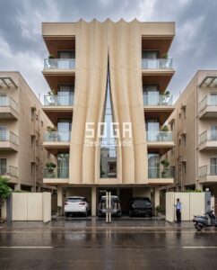 Fabric Drape / Curtain / Smooth parametric facade, Pune, India — SOGA Design Studio