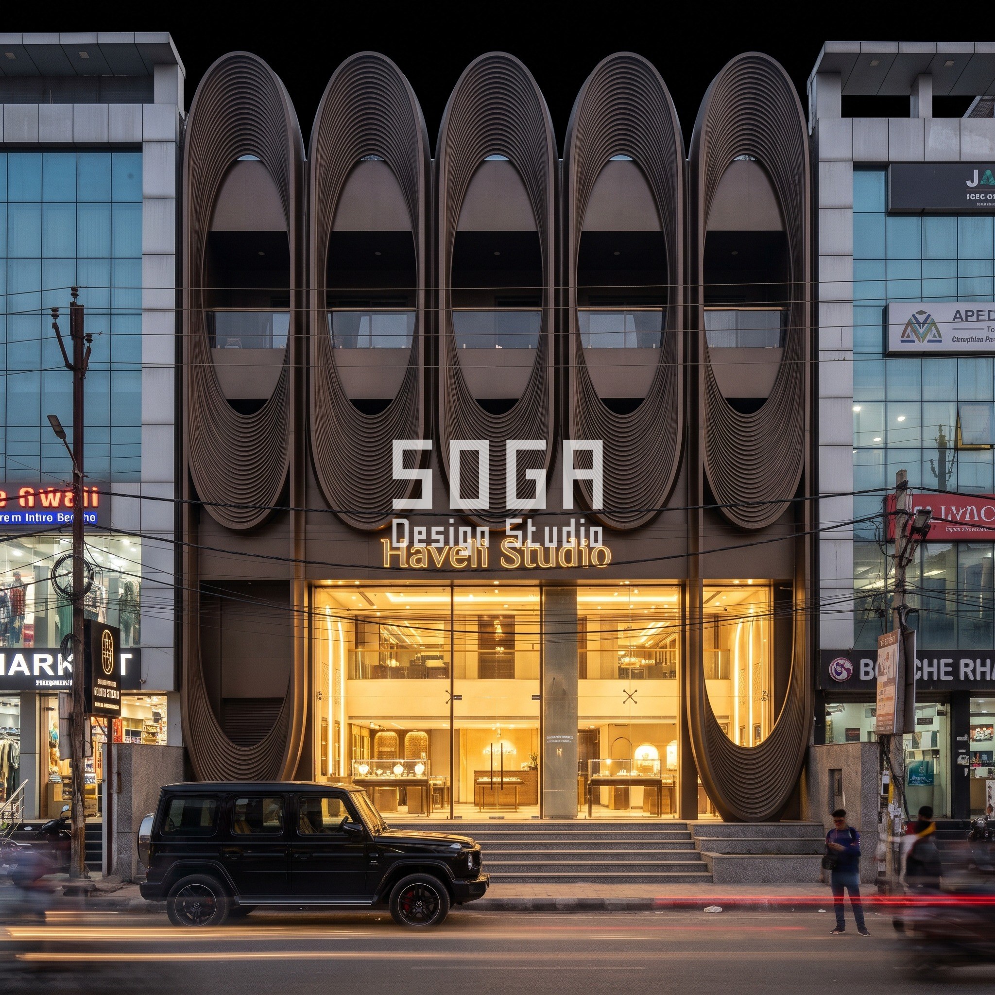 Why India's Retail Flagship Facades Are Going Curved 1 Toran Showroom Lucknow - curved elliptical loop facade jewellery flagship