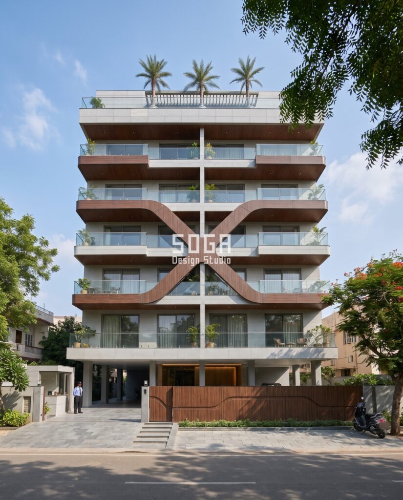 Second Floor Addition Facade Matching 2026: 4 Markets 6 Parametric Crossfade Ribbon second floor addition seam, Jaipur residential facade - SOGA Design Studio