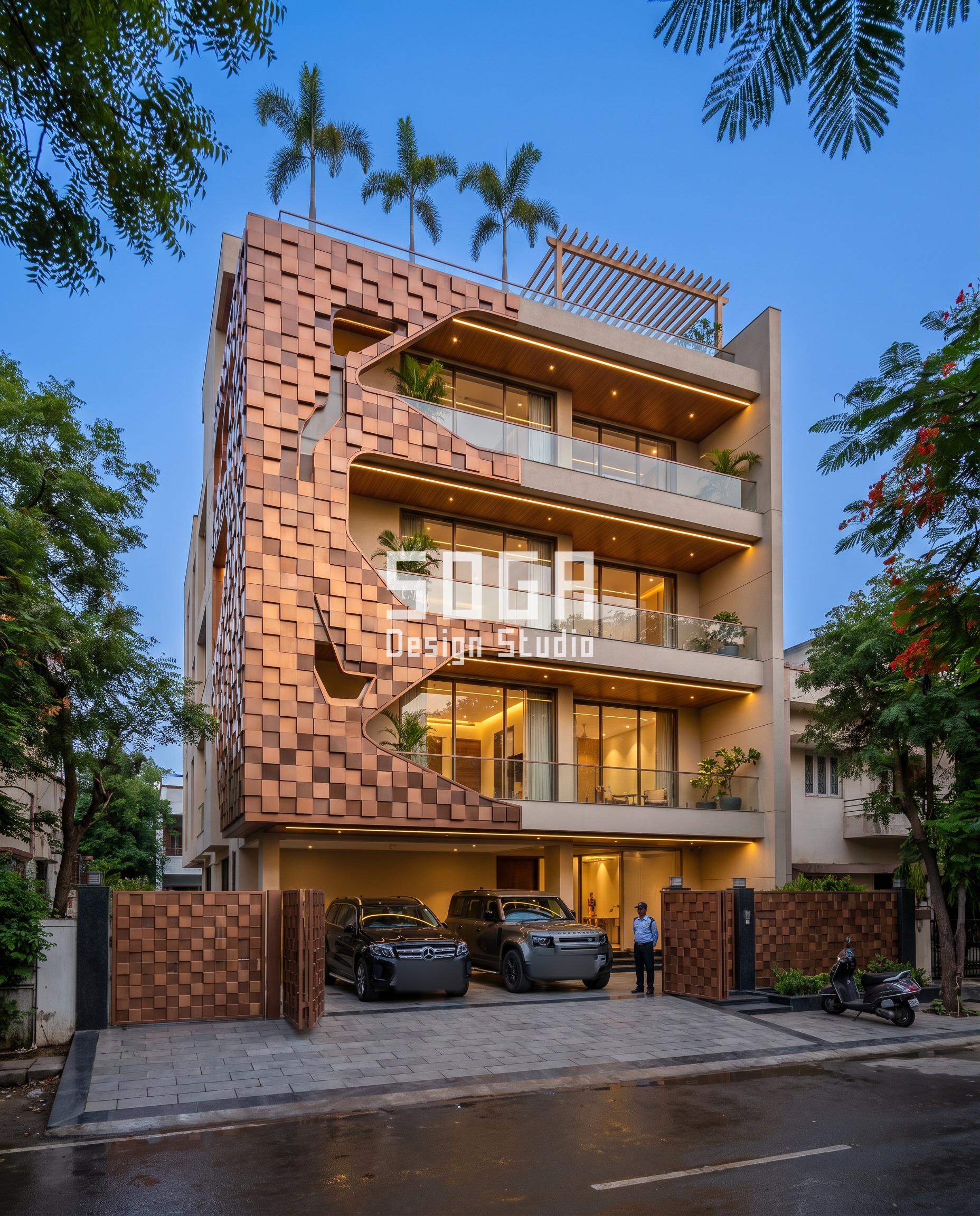 Second Floor Addition Facade Matching 2026: 4 Markets 4 Parametric Delta Relief second floor addition seam, Sharjah villa facade extension - SOGA Design Studio