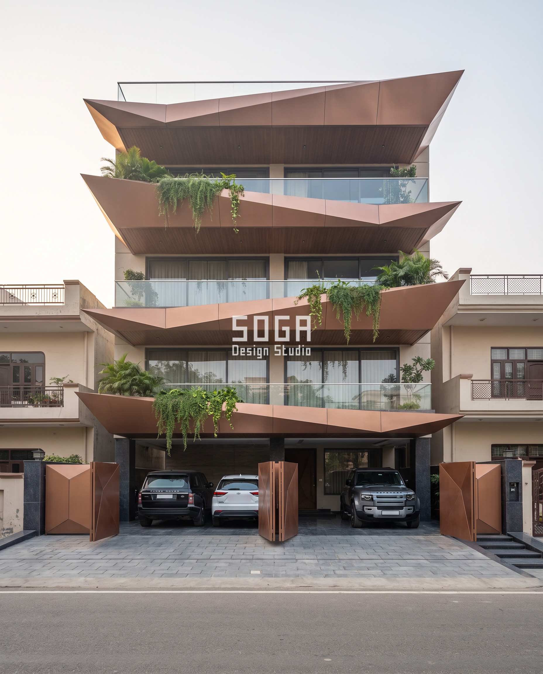 Second Floor Addition Facade Matching 2026: 4 Markets 3 Parametric Zigzag Tray second floor addition seam, Singapore landed-house extension - SOGA Design Studio